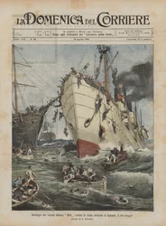 Wreck of the Italian steamer Sirio off the eastern coast of Spain, the rescue